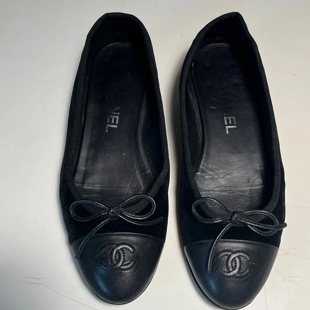 Sold CHANEL Black Leather Loafers with Bow